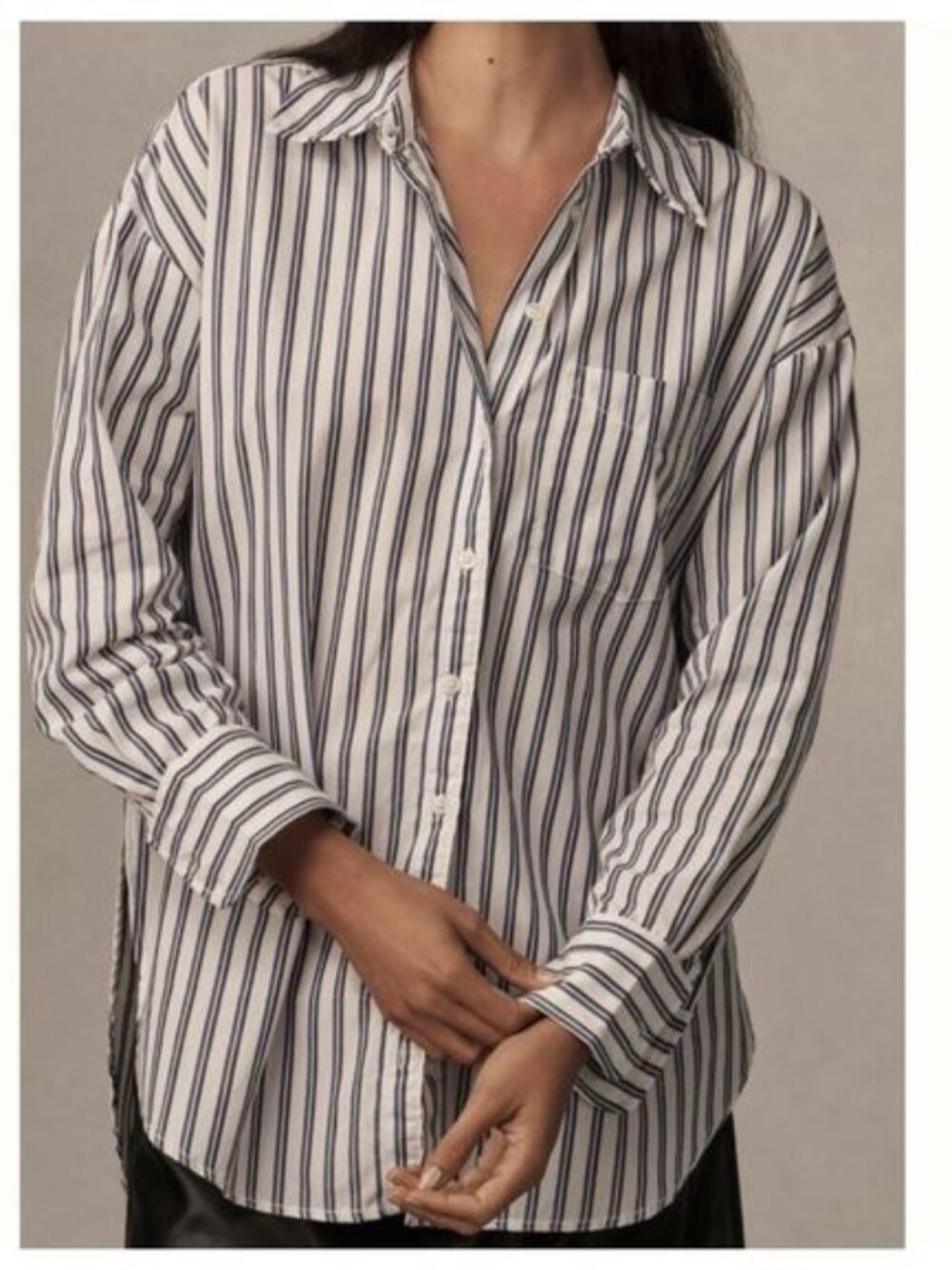 Anthropologie | Maeve Bennet Oversized Buttondown Shirt | Large, 100% Cotton